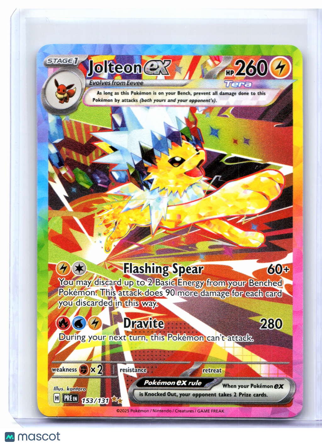 2025 Pokemon—Jolteon ex #153/131 Prismatic Evolutions—Special Illustration Rare