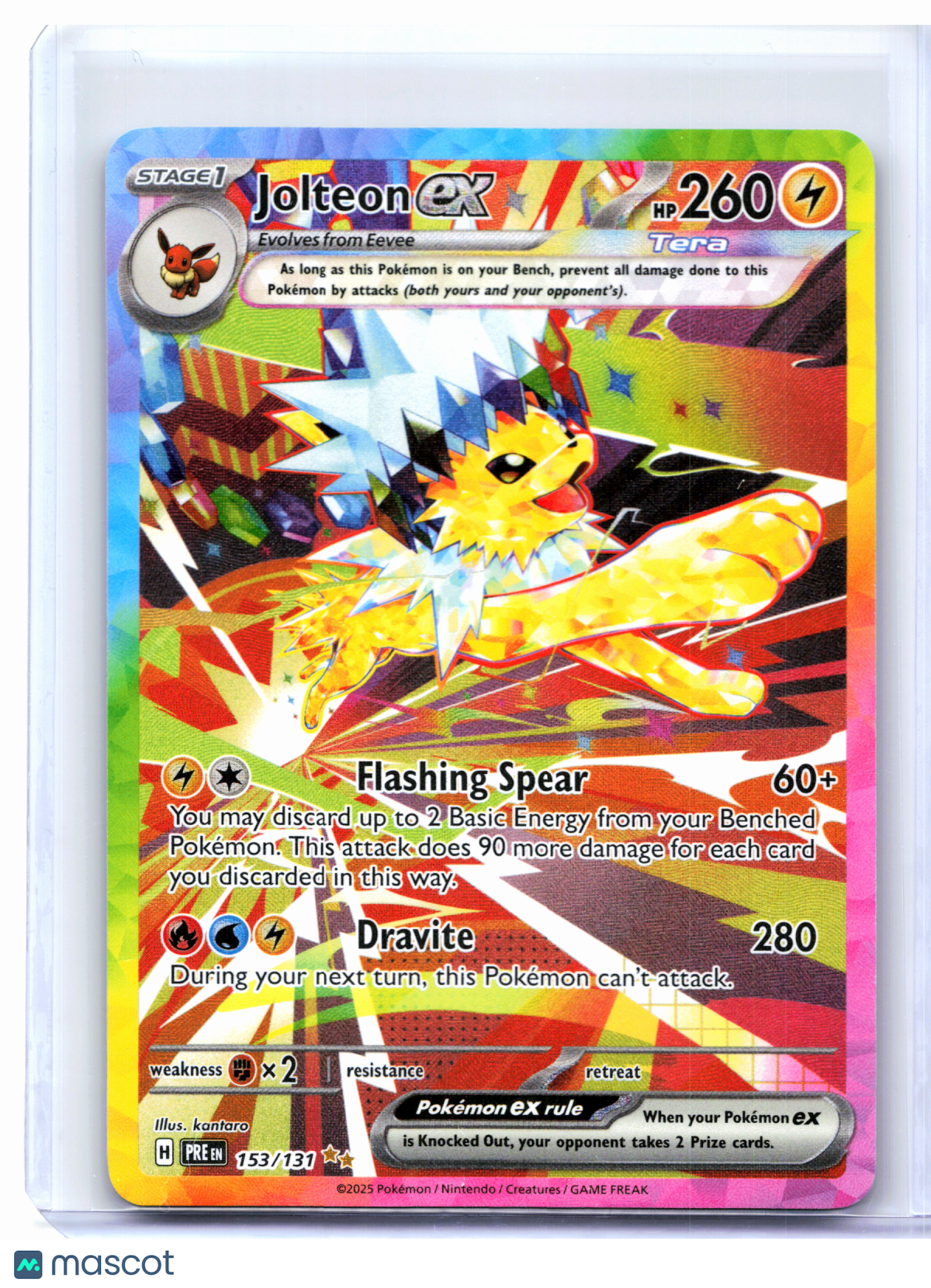 2025 Pokemon—Jolteon ex #153/131 Prismatic Evolutions—Special Illustration Rare