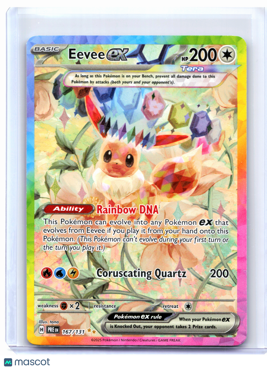 2025 Pokemon—Eevee ex #167/131 Prismatic Evolutions—SIR Holo [Lightly Played]