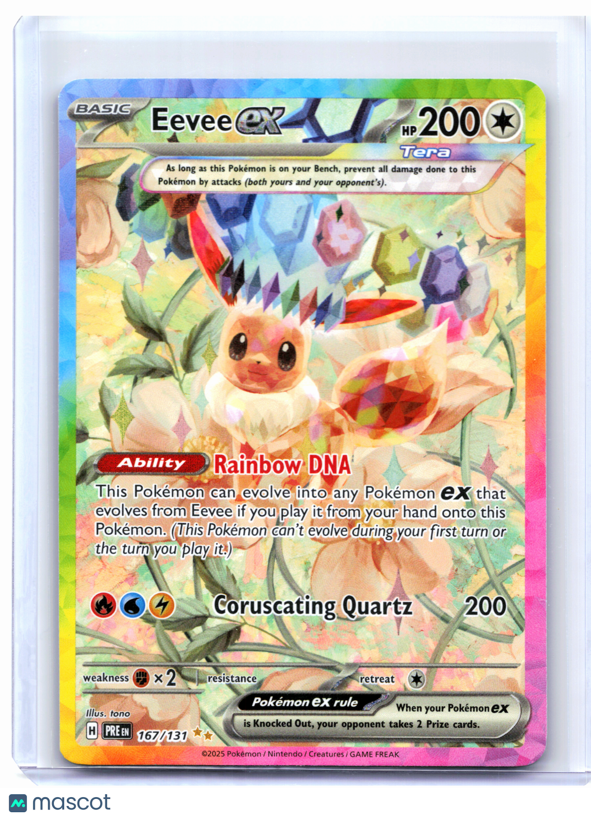 2025 Pokemon—Eevee ex #167/131 Prismatic Evolutions—SIR Holo [Lightly Played]