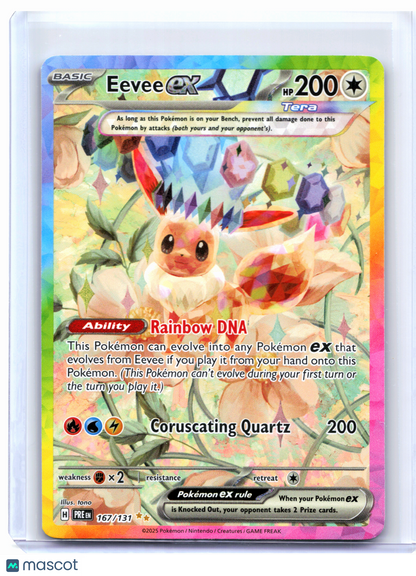 2025 Pokemon—Eevee ex #167/131 Prismatic Evolutions—SIR Holo [Lightly Played]