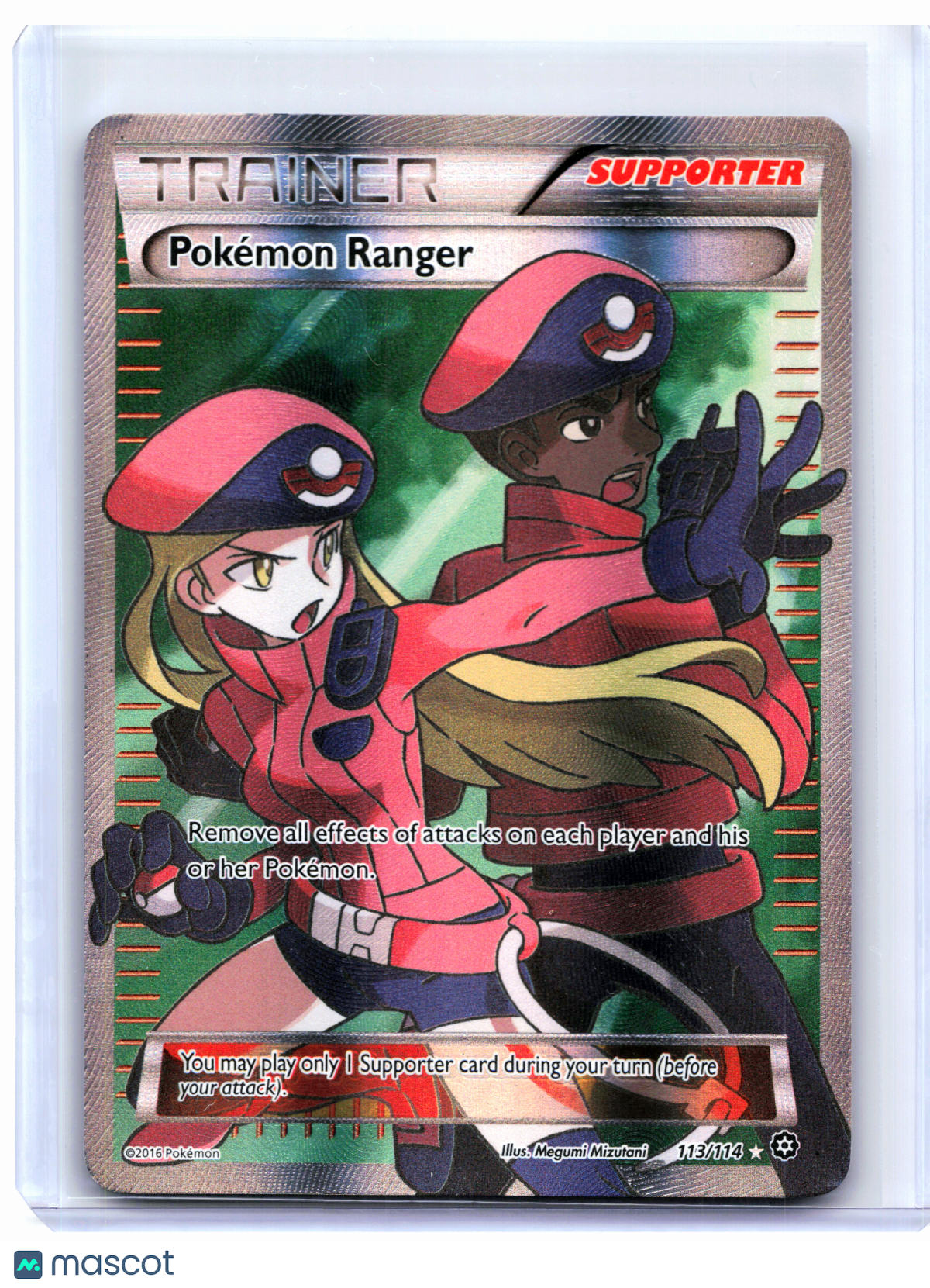 2016 Pokemon—Pokemon Ranger (Full Art) #113/114 Steam Siege—Ultra Rare Holo [LP]