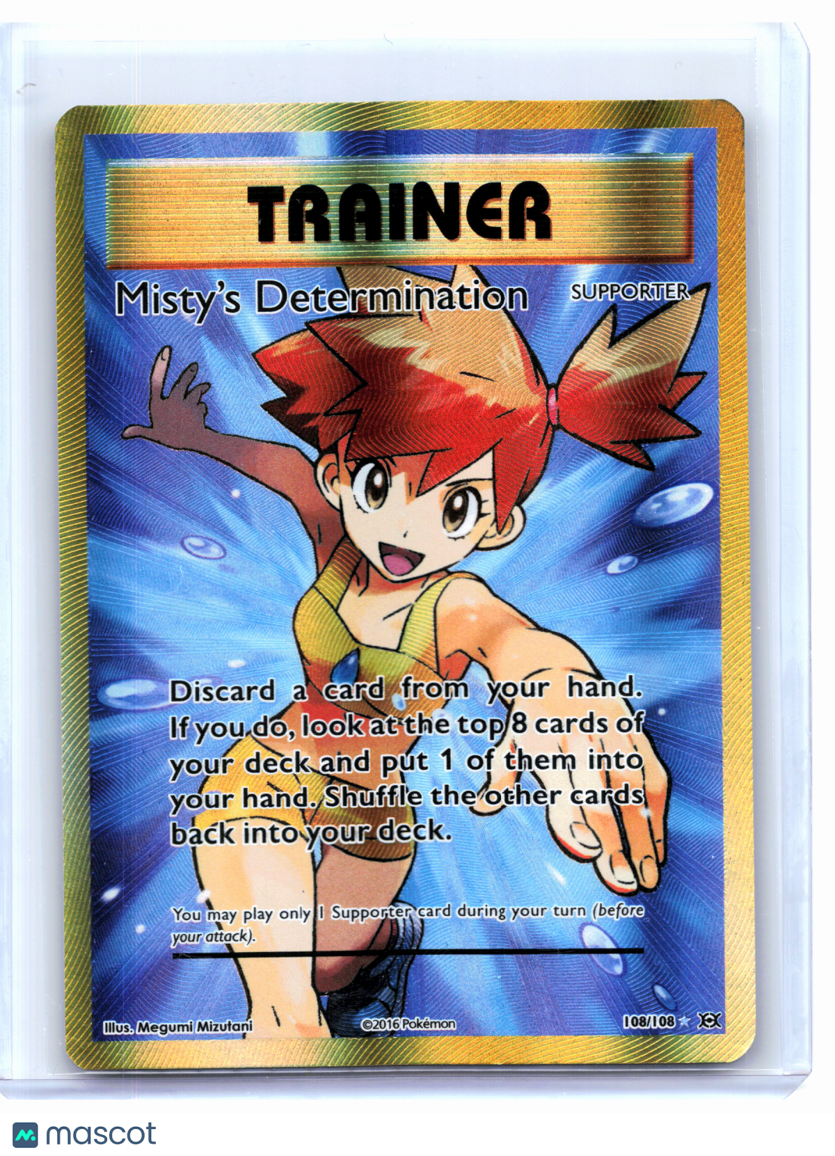 2016 Pokemon—Misty's Determination (Full Art) #108/108 Evolutions—UR Holo [HP]