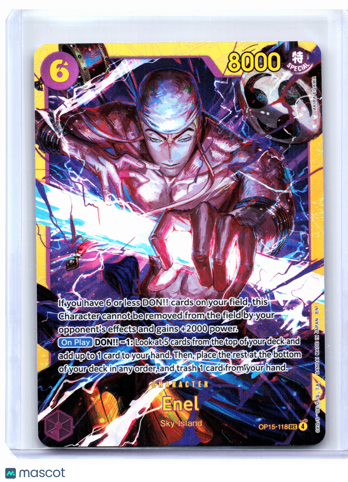 2026 One Piece—Enel #OP15-118 Adventure on Kami's Island—Secret Rare Foil