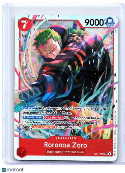 2026 One Piece—Roronoa Zoro #EB04-007 Adventure on Kami's Island—Super Rare Foil