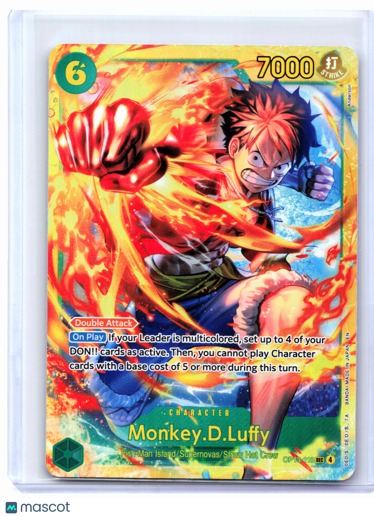 2025 One Piece—Monkey.D.Luffy #OP13-118 Carrying On His Will—Secret Rare Foil