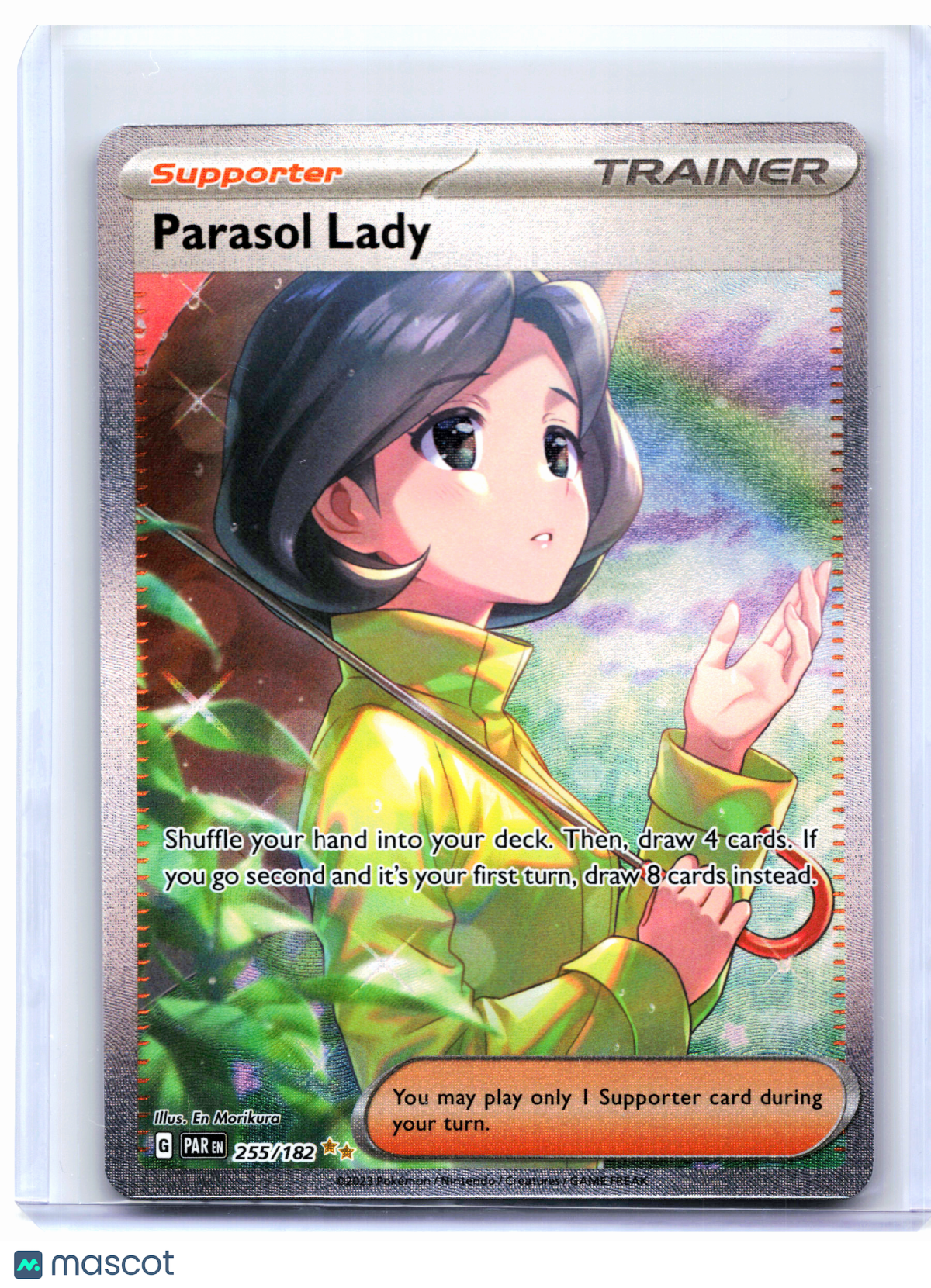 2023 Pokemon—Parasol Lady #255/182 Paradox Rift—Special Illustration Rare Holo