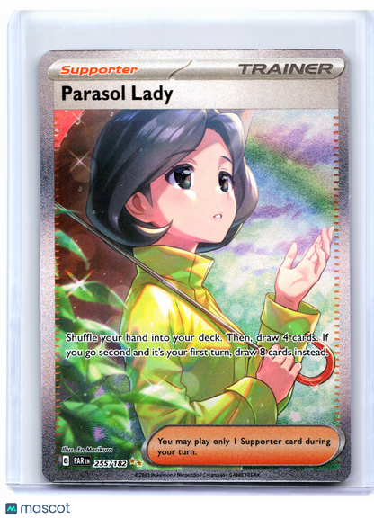 2023 Pokemon—Parasol Lady #255/182 Paradox Rift—Special Illustration Rare Holo