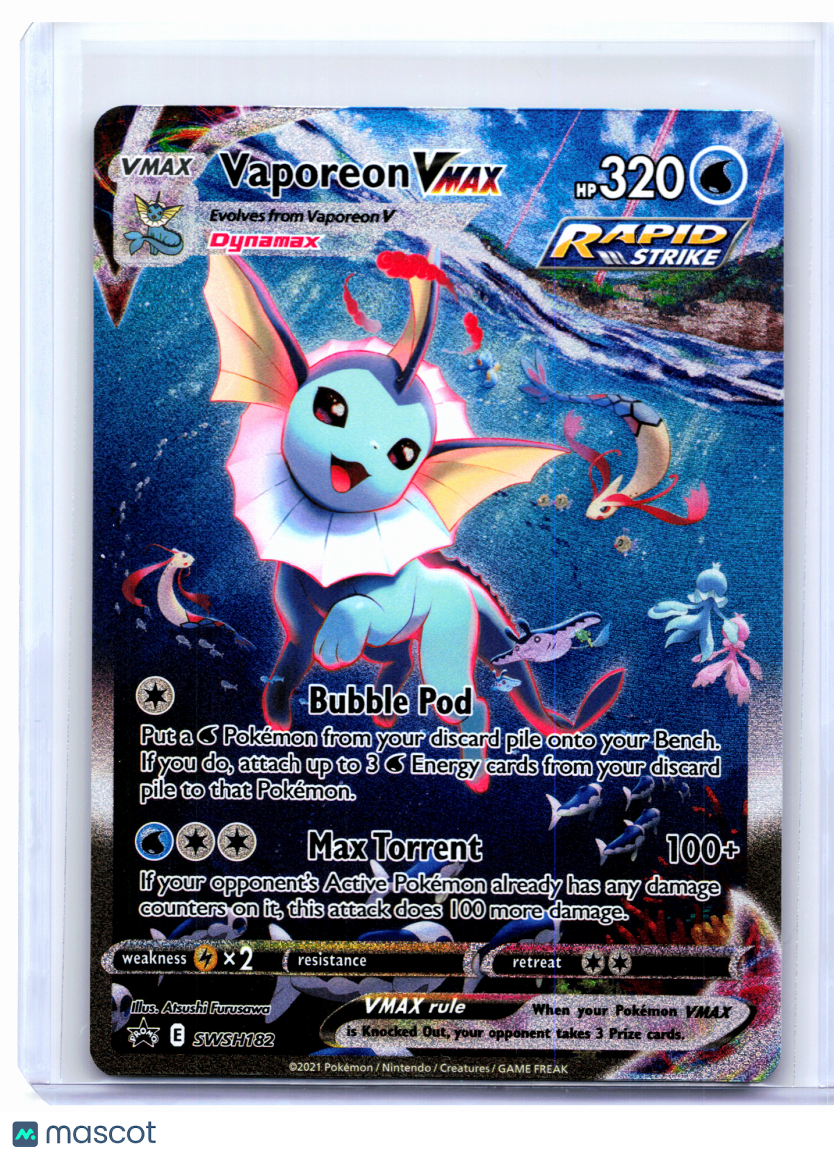 2021 Pokemon—Vaporeon VMAX #SWSH182 Sword & Shield Promos—Black Star Promo Holo
