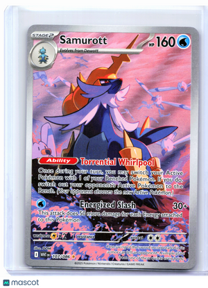 2025 Pokemon—Samurott #107/086 White Flare—Illustration Rare Holo