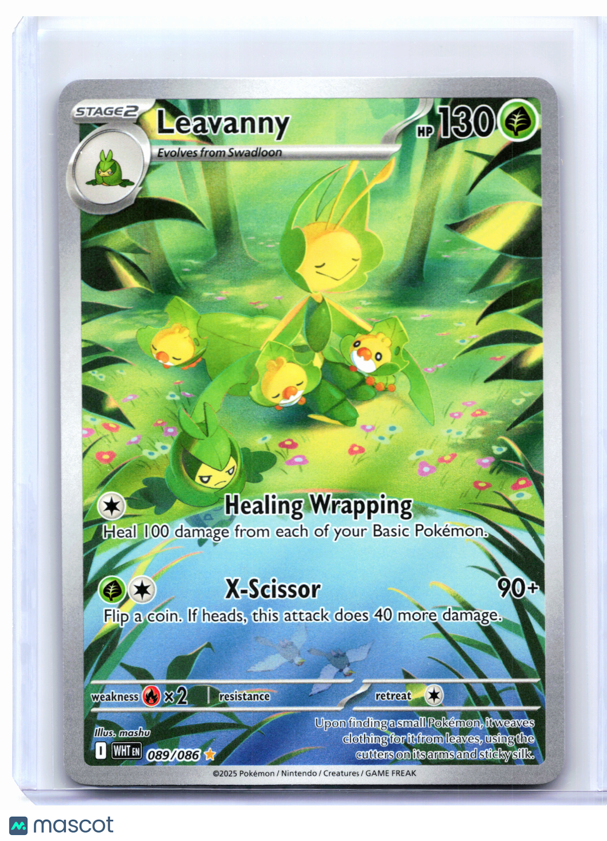 2025 Pokemon—Leavanny #089/086 White Flare—Illustration Rare Holo