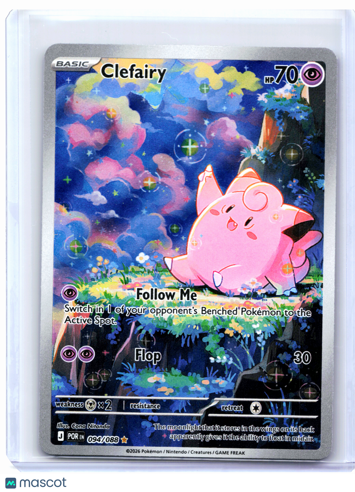 2026 Pokemon—Clefairy #094/088 Perfect Order—Illustration Rare Holo