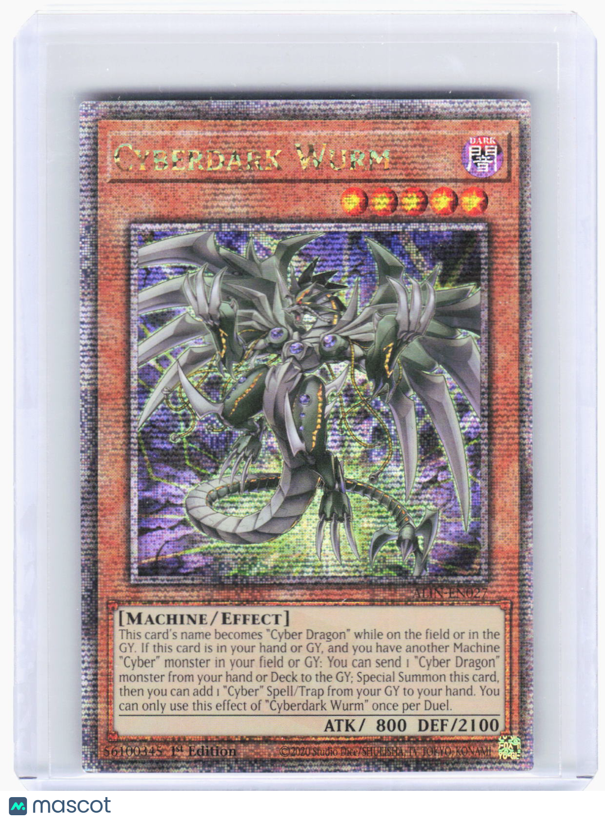 2021 YuGiOh!—Cyberdark Wurm #ALIN-EN027 Alliance Insight—QCSR Foil 1st Ed