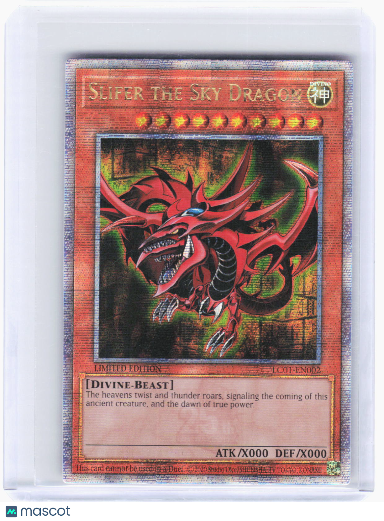 2010 YuGiOh!—Slifer the Sky Dragon #LC01-EN002 (LC01)—QCSR Foil (MP) LE