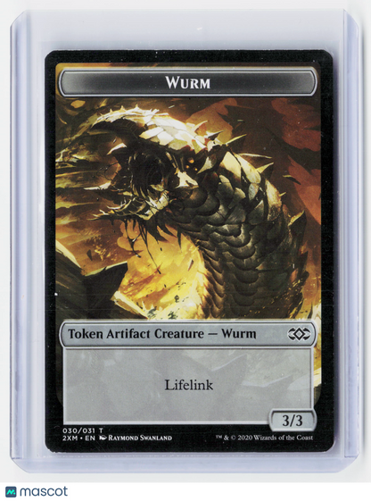 2020 Magic: The Gathering—Wurm #030/031 Double Masters— Lifelink Token