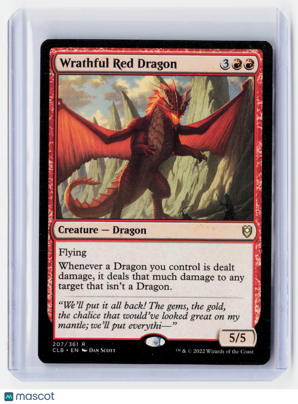 2022 Magic: The Gathering—Wrathful Red Dragon #207/361 (CLB)—Rare Nonfoil