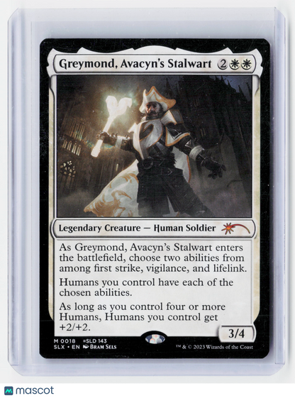 2023 —Greymond, Avacyn's Stalwart #0018 MTG Secret Lair SLX—Mythic Regular