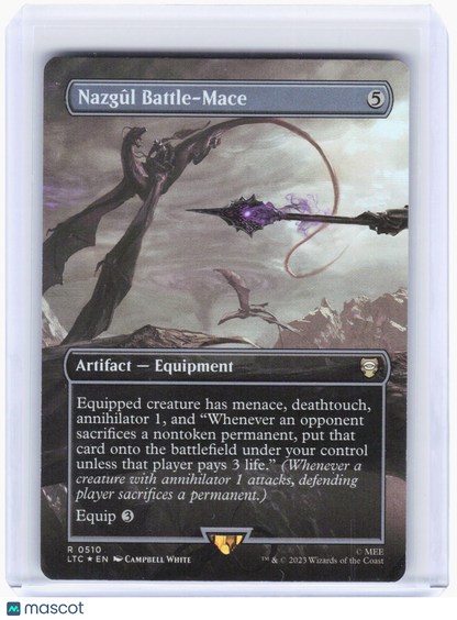 2023 Magic: The Gathering—Nazgul Battle-Mace (Borderless) #510 (LTC)—Rare Foil