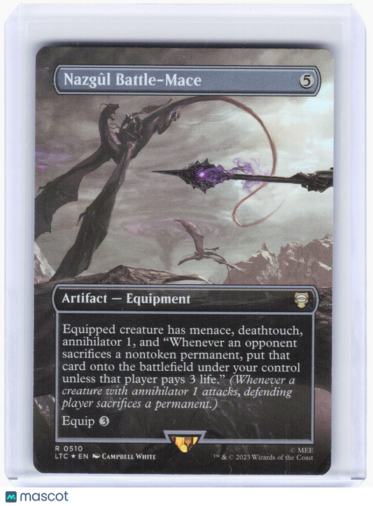 2023 Magic: The Gathering—Nazgul Battle-Mace (Borderless) #510 (LTC)—Rare Foil