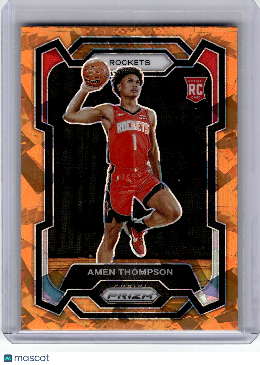 2023 Panini Prizm Basketball—Amen Thompson #150 Orange Ice RC
