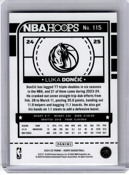 2024 Panini NBA Hoops Basketball—Luka Dončić #115 Red 72/75