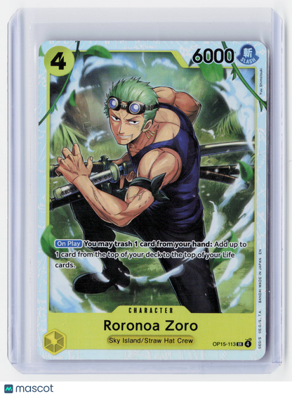 2023 One Piece TCG—Roronoa Zoro #OP15-113 Adventure on Kami's Island—Holo