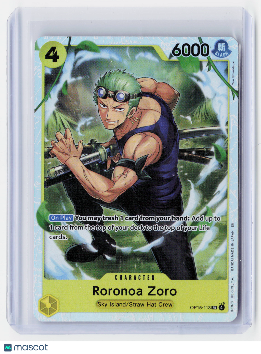 2026 One Piece CG—Roronoa Zoro #OP15-113 Adventure on Kami's Island—SR Foil