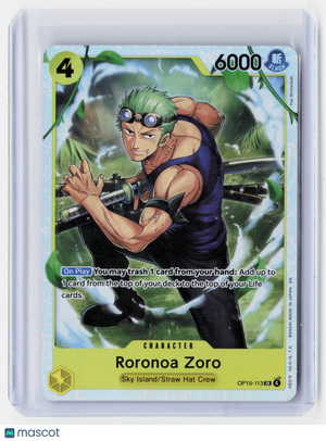 2026 One Piece CG—Roronoa Zoro #OP15-113 Adventure on Kami's Island—SR Foil
