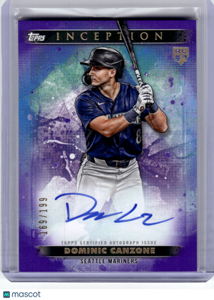2024 Topps Inception Baseball—Dominic Canzone #BRES-DCA Purple RC 169/199