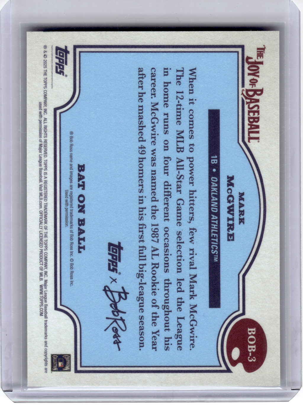 2025 Topps X Bob Ross The Joy of Baseball Bat On Ball—Mark McGwire #BOB-3
