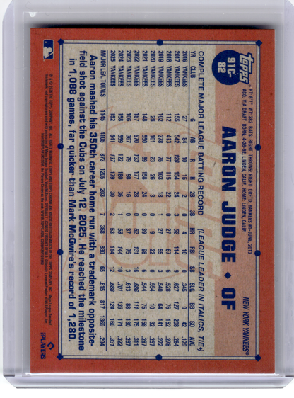 2025 Topps Chrome 75 Years of Baseball—Aaron Judge #91C-82 Silver Mojo Refractor