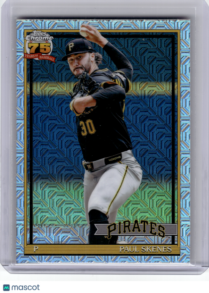 2025 Topps Chrome 75 Years of Baseball—Paul Skenes 91C-39 Silver Mojo Refractor