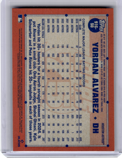 2025 Topps Chrome 75 Years of Baseball —Yordan Alvarez #91C-50 Silver Refractor