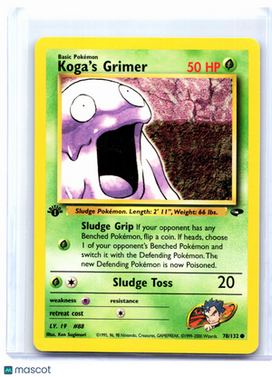 2000 Pokemon—Koga's Grimer #78/132 Gym Challenge—Common Nonholo (1st Edition)