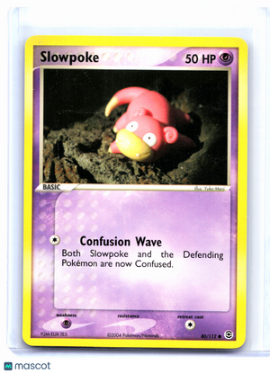2004 Pokemon—Slowpoke #80/112 EX FireRed & LeafGreen—Common Nonholo