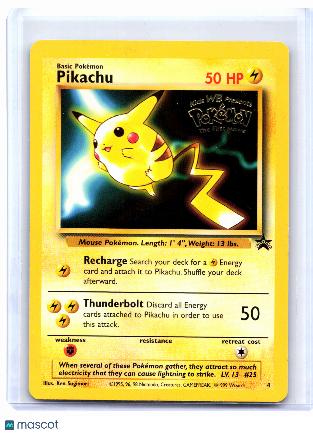 1999 Pokemon—Pikachu (Movie Promo) #4 WoTC Promo—Black Star Promo Nonholo [LP]