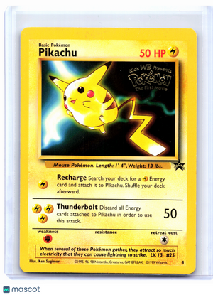 1999 Pokemon—Pikachu (Movie Promo) #4 WoTC Promo—Black Star Promo Nonholo [LP]