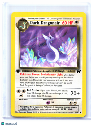 2000 Pokemon—Dark Dragonair #33/82 Team Rocket—Uncommon Nonholo (1st Ed) [LP]