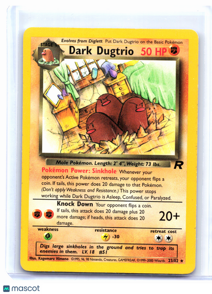 2000 Pokemon—Dark Dugtrio #23/82 Team Rocket—Rare Nonholo [Lightly Played]