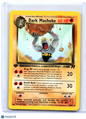 2000 Pokemon—Dark Machoke #40/82 Team Rocket—Uncommon Nonholo (1st Edition) [LP]