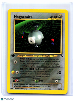 2001 Pokemon—Magnemite #26/75 Neo Discovery—Rare Nonholo (1st Edition) [LP]