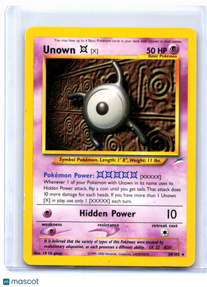 2002 Pokemon—Unown [X] #30/105 Neo Destiny—Rare Nonholo [Moderately Played]