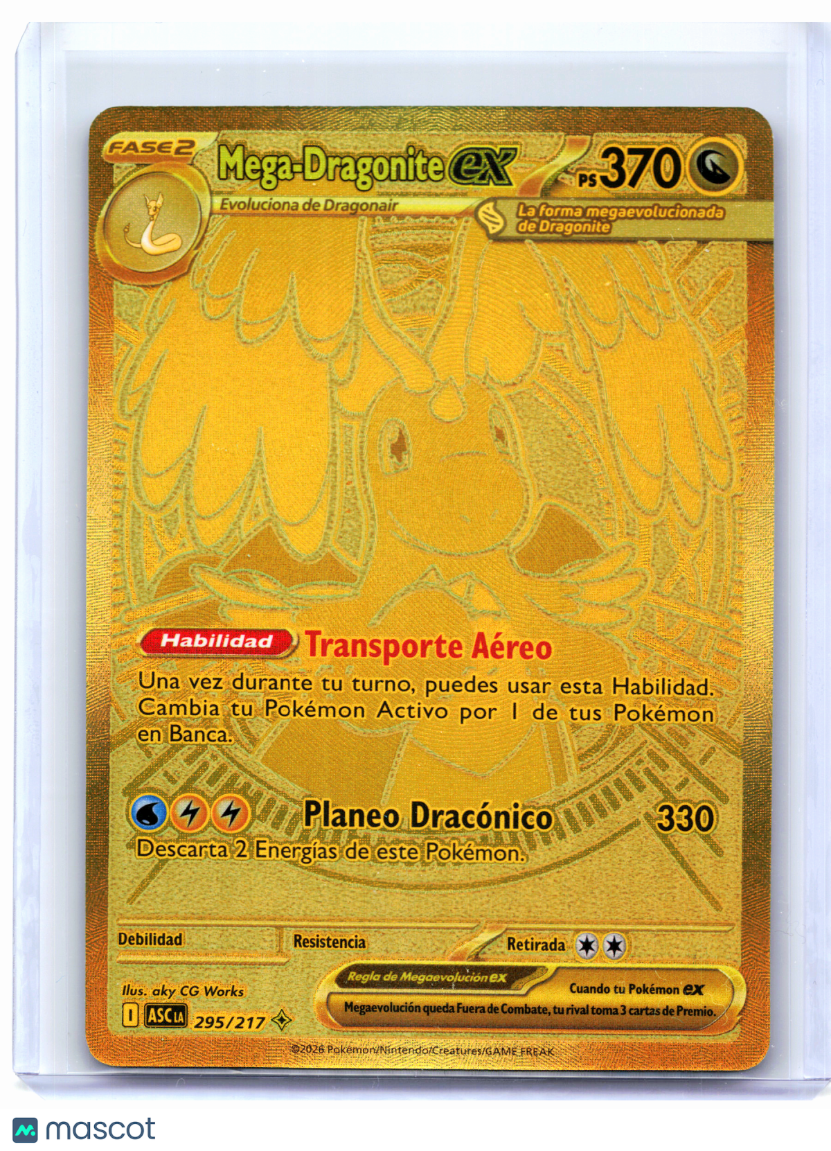 2026 Pokemon—Mega-Dragonite ex #295 Ascended Heroes—Mega Hyper Rare Gold Spanish