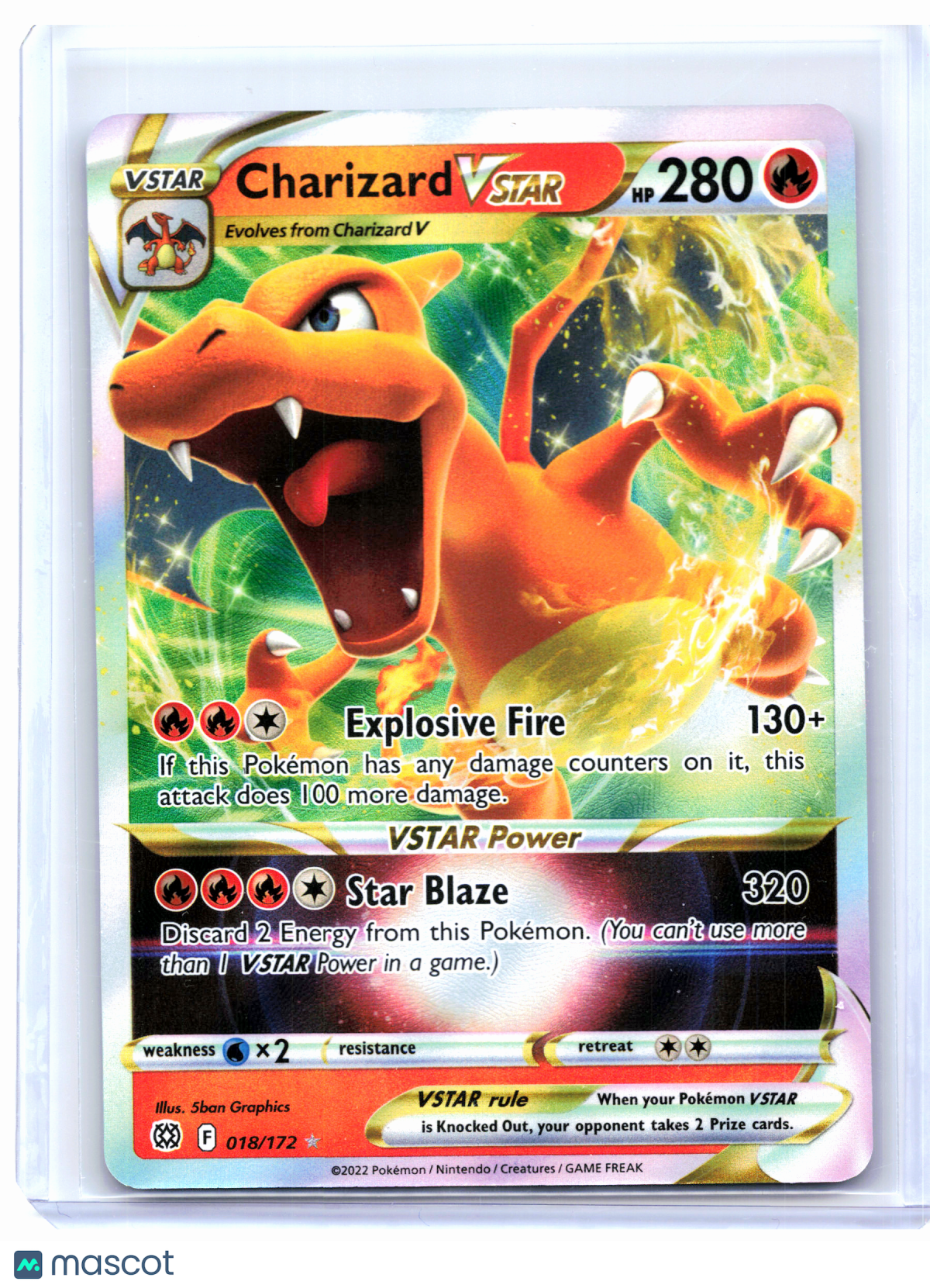 2022 Pokemon—Charizard VSTAR #018/172 Brilliant Stars—Ultra Rare Holo