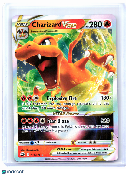 2022 Pokemon—Charizard VSTAR #018/172 Brilliant Stars—Ultra Rare Holo
