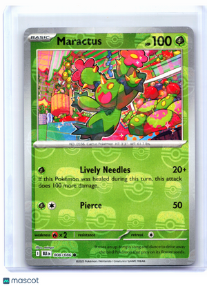 2025 Pokemon—Maractus (Master Ball Pattern) #008/086 Black Bolt—Common Holo