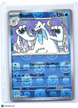 2025 Pokemon—Beartic (Master Ball Pattern) #026/086 Black Bolt—Rare Holo