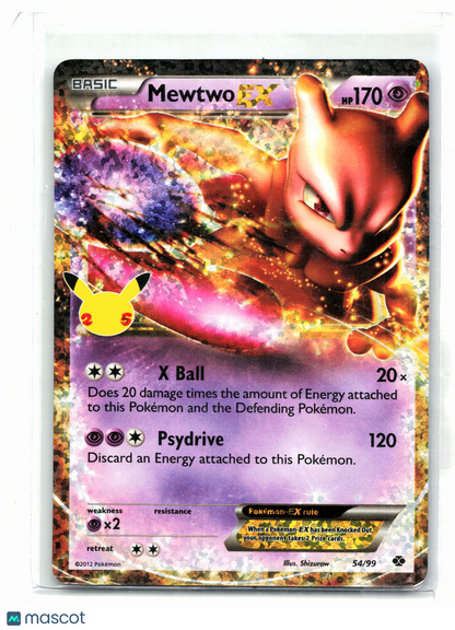 2012 Pokemon—Mewtwo EX #54/99 Celebrations: Classic Collection—CC Holo