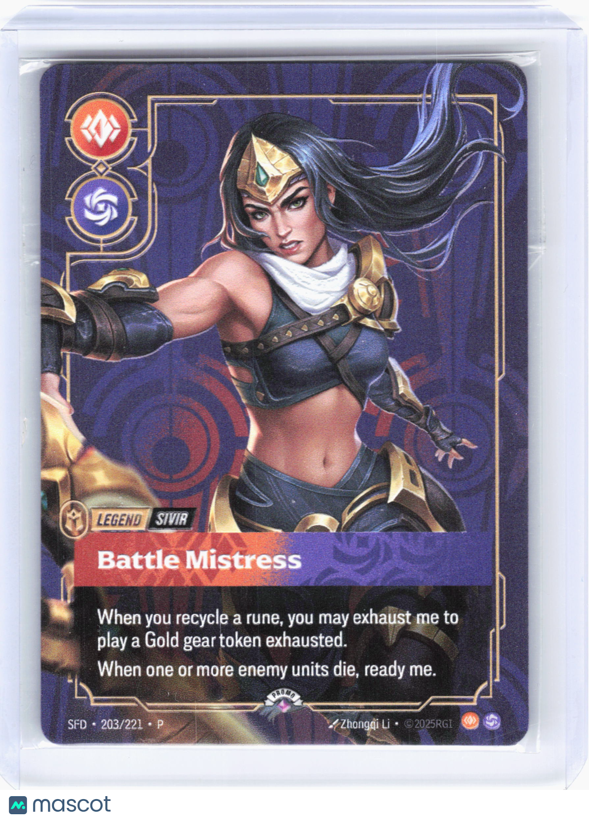2026 Riftbound—Sivir - Battle Mistress #203 Riftbound OPP—(Metal) (Prize Wall)
