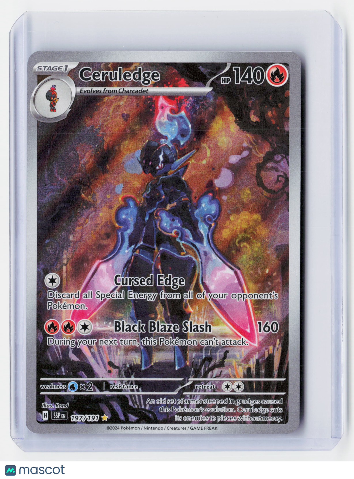 2024 Pokemon—Ceruledge #197/191 Surging Sparks—Illustration Rare Foil